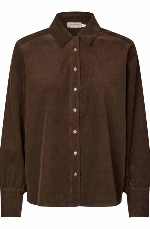 Irithiel Slate Black Brown Fine Cord Shirt