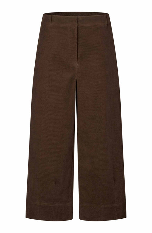 Pylenna Slate Black Brown Fine Cord Barrel Trousers