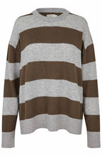 Grey Melange and Brown Striped Florindo Jumper