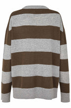 Grey Melange and Brown Striped Florindo Jumper