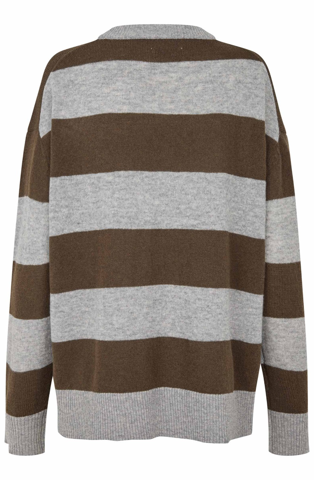 Grey Melange and Brown Striped Florindo Jumper