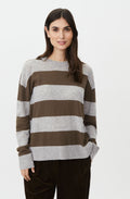 Grey Melange and Brown Striped Florindo Jumper
