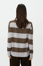 Grey Melange and Brown Striped Florindo Jumper