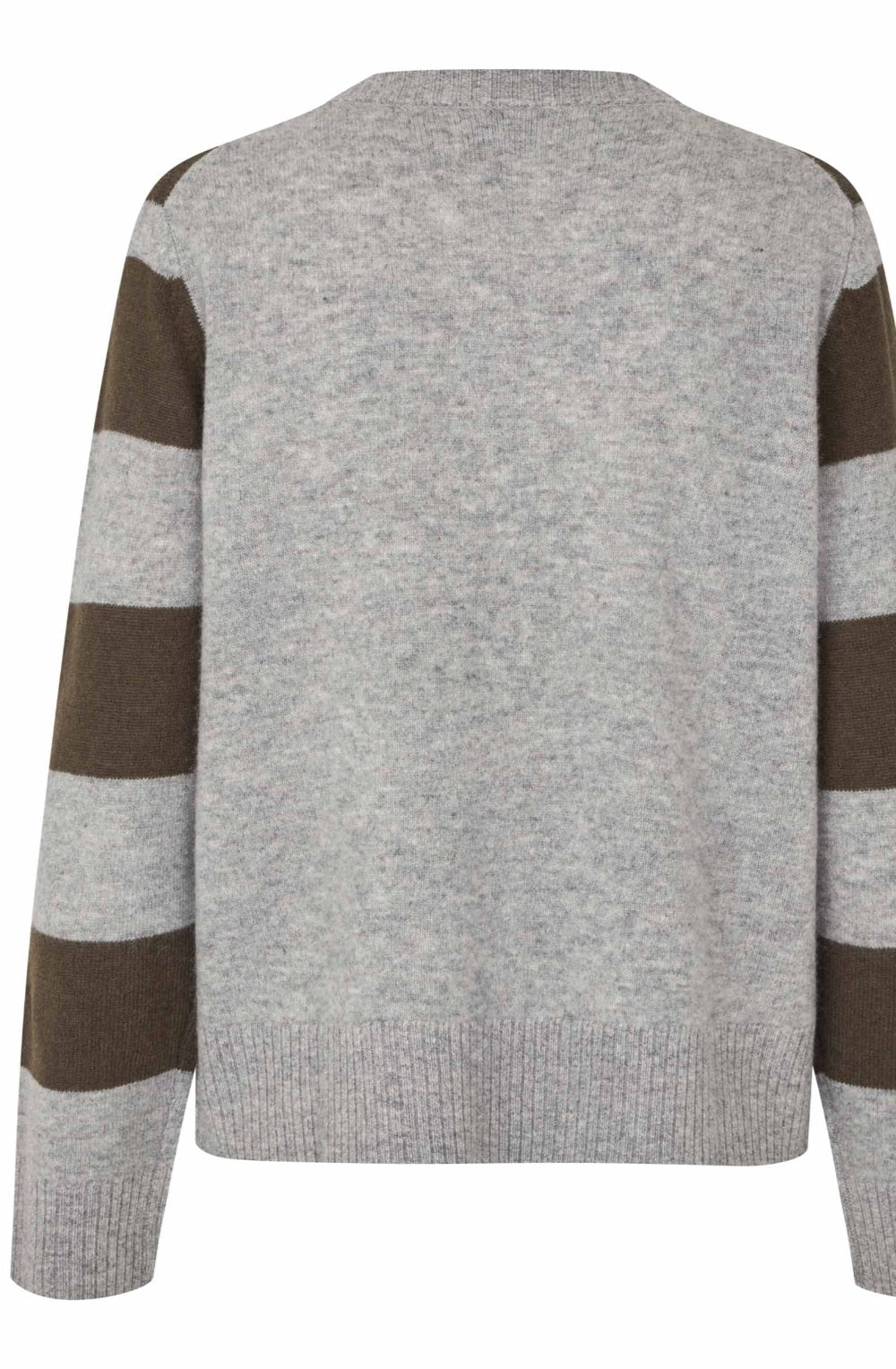 Grey Melange Striped Liliana Cardigan