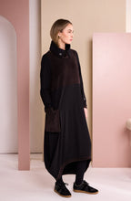 Choko and Black Corduroy Panelled Round Neck Dress (Snood not included)