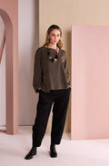 Black Pleated Pocket Cuffed Trousers