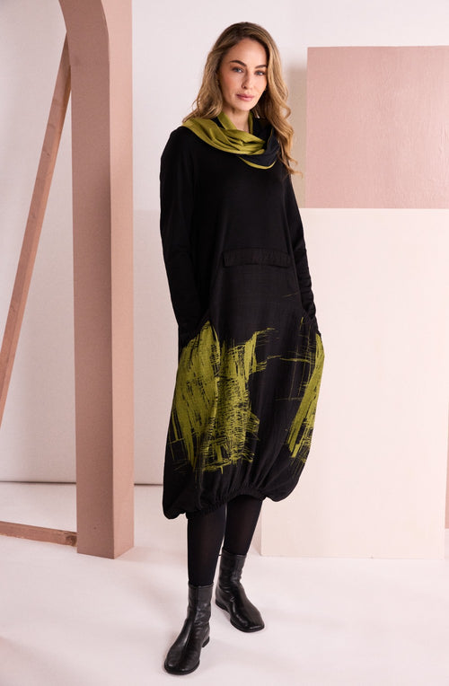 Avocado & Black Contrasting Snood