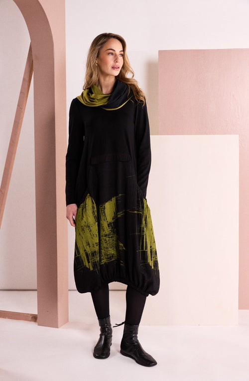 Avocado & Black Contrasting Snood