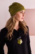 Avocado and Black Reversible Jersey Hat and Glove Set