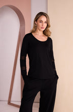 Black Mesh Panel Sleeve Top