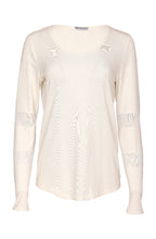 White Mesh Panel Sleeve Top