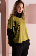 Avocado Abstract Print Top