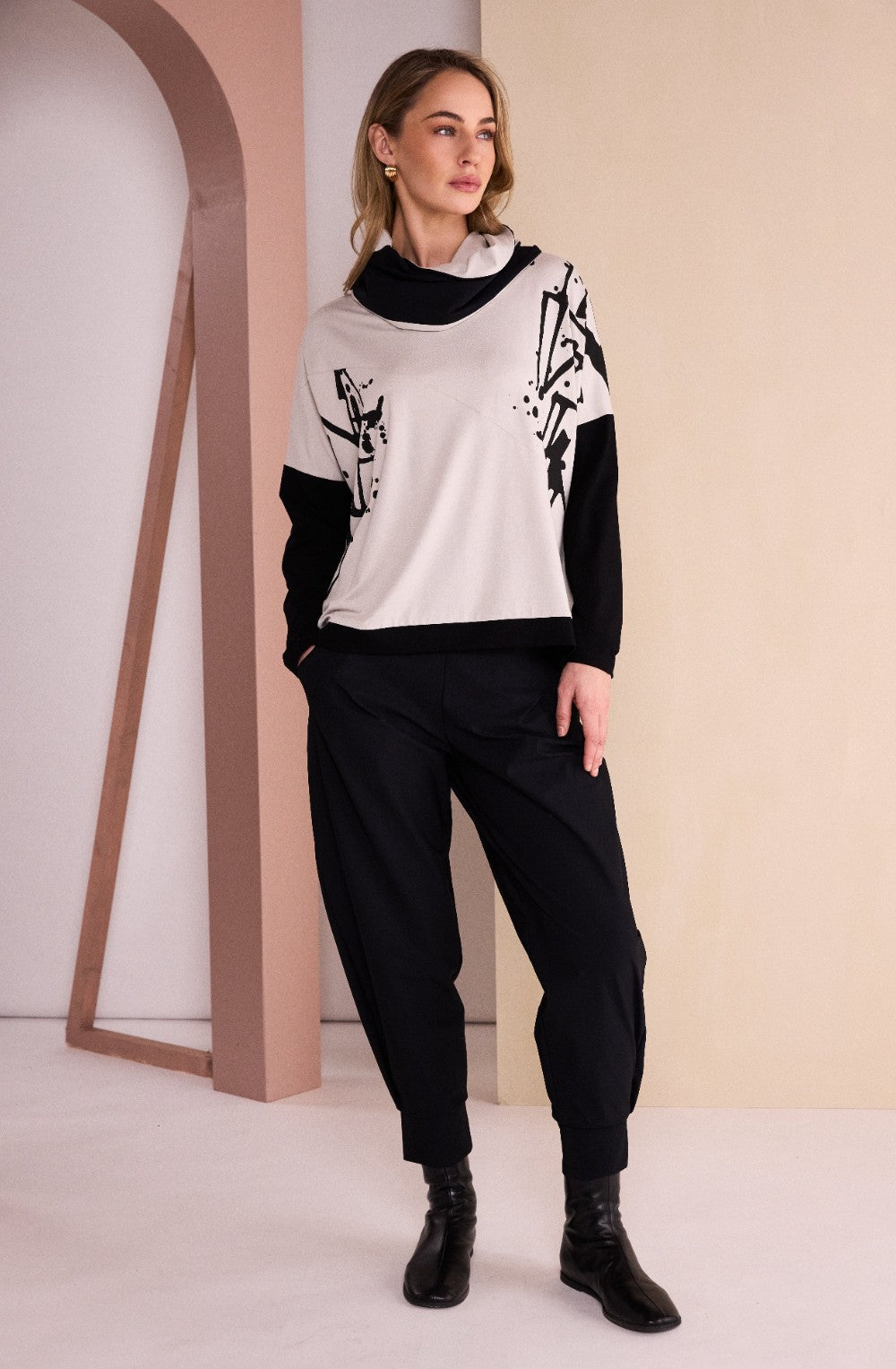 Sand Abstract Print Top