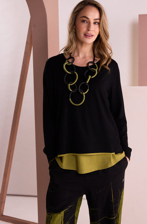 Avocado Trim Jersey Top