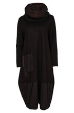Black and Chocolate Removable Snood Dress with Included Necklace