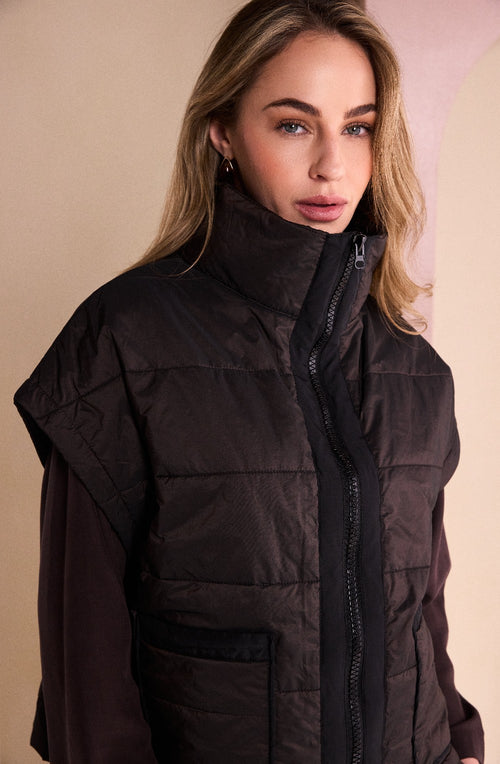 Chocolate Quilted Waistcoat
