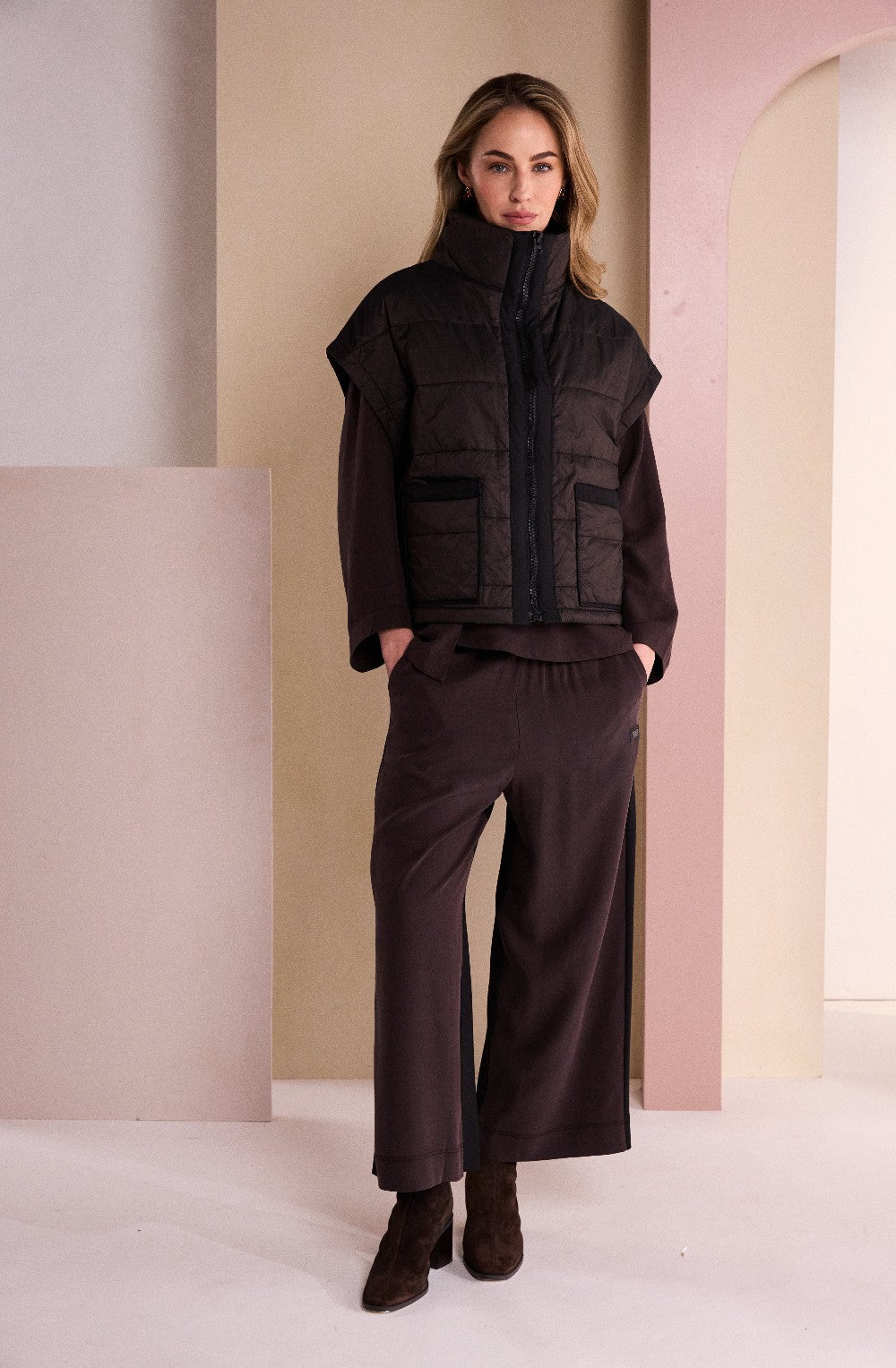 Chocolate Quilted Waistcoat