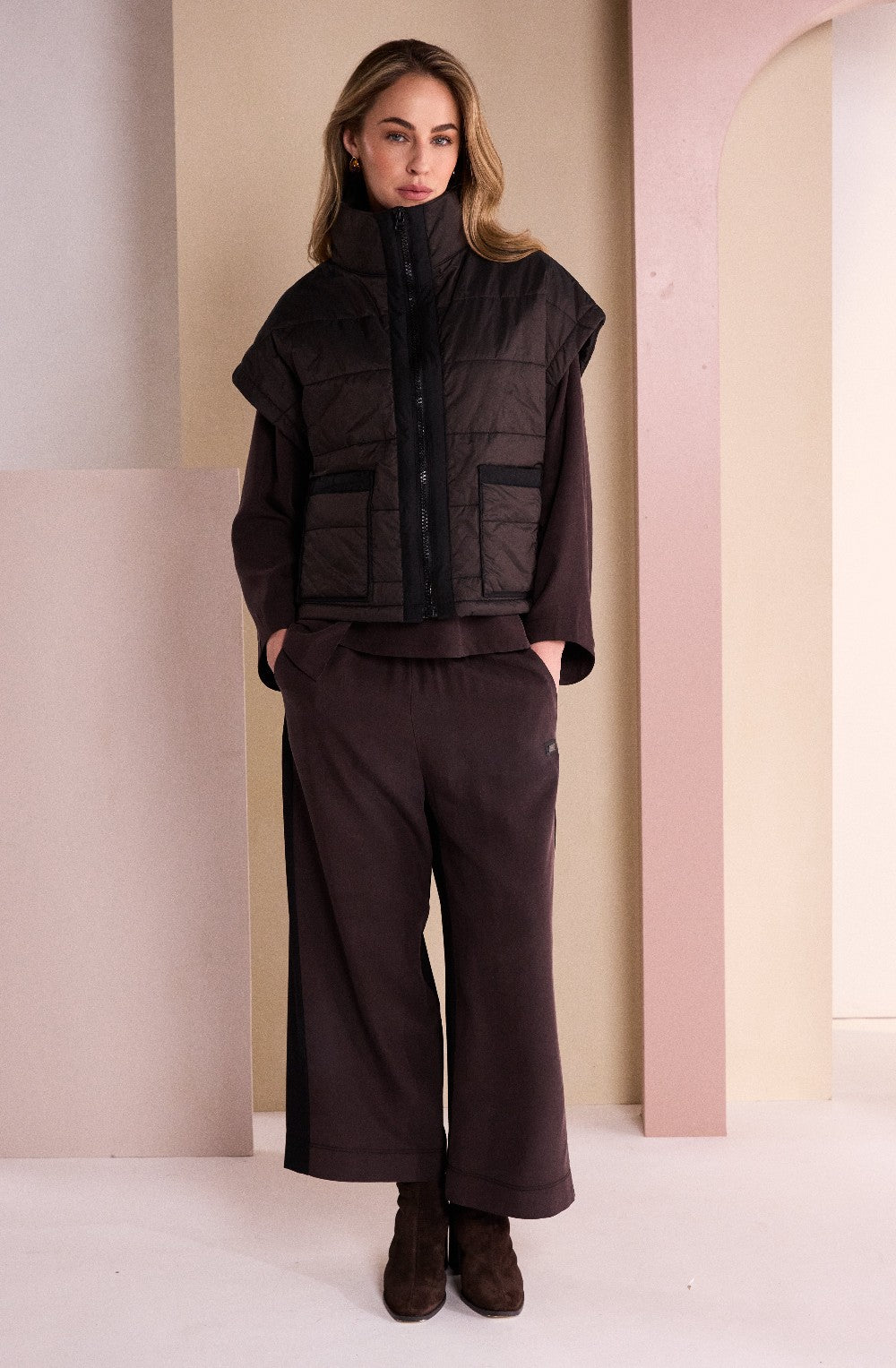 Chocolate Quilted Waistcoat