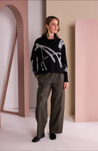 Black & Silver Grey Brushstroke Design Jumper