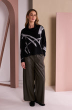 Black & Silver Grey Brushstroke Design Jumper