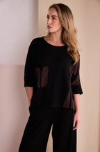 Textured Jersey Printed Panel Top