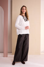 Cream Textured Stripe and Circle Jumper
