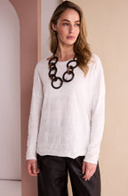 Cream Textured Stripe and Circle Jumper
