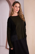 Black & Thyme Panelled Knit Jumper