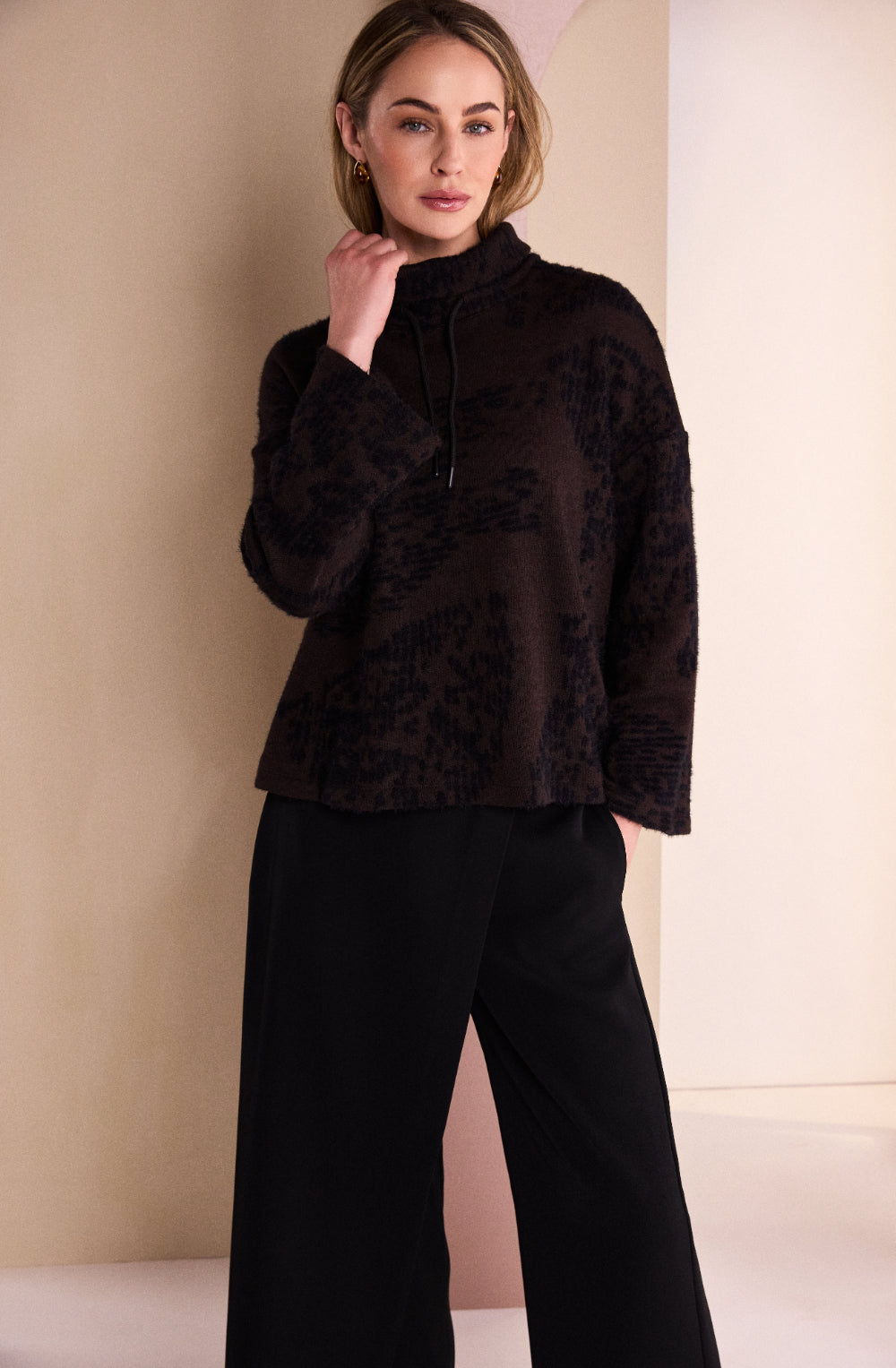 Chocolate Dappled Print Jumper