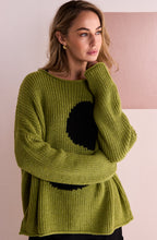 Avocado and Black Splodge Jumper