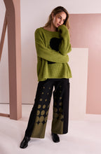Avocado and Black Splodge Jumper