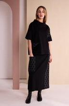 Black and Grey Spotted Side Panel Skirt