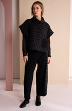 Black and Grey Spotted Side Panel Wide Leg Trousers