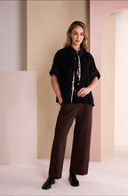 Chocolate Weighted Jersey Wide Leg Trousers