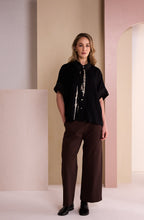 Chocolate Weighted Jersey Wide Leg Trousers