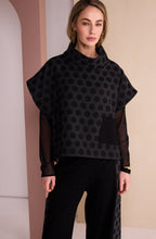 Black and Grey Spotted Side Zip Detail Jumper