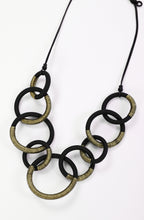 Avocado Gold and Black Hooped Necklace