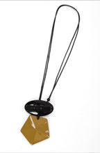 Avocado Gold and Black Pentagon Pendant Necklace
