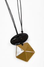 Avocado Gold and Black Pentagon Pendant Necklace