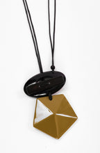 Avocado Gold and Black Pentagon Pendant Necklace