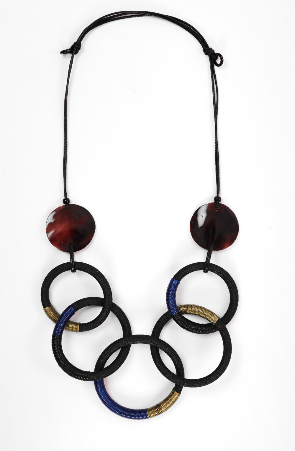 Chocolate Brown Plaited Hooped Necklace