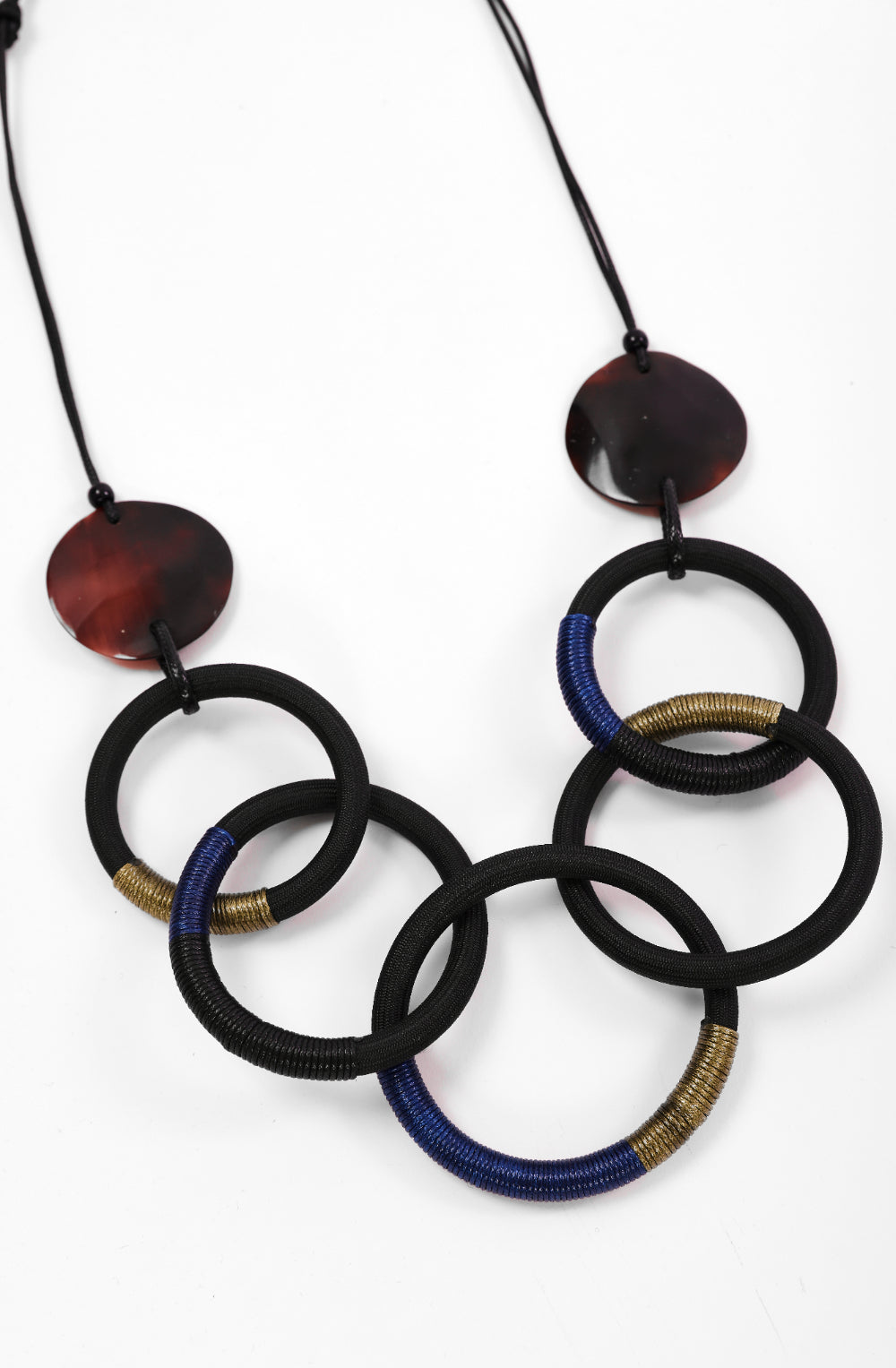 Chocolate Brown Plaited Hooped Necklace