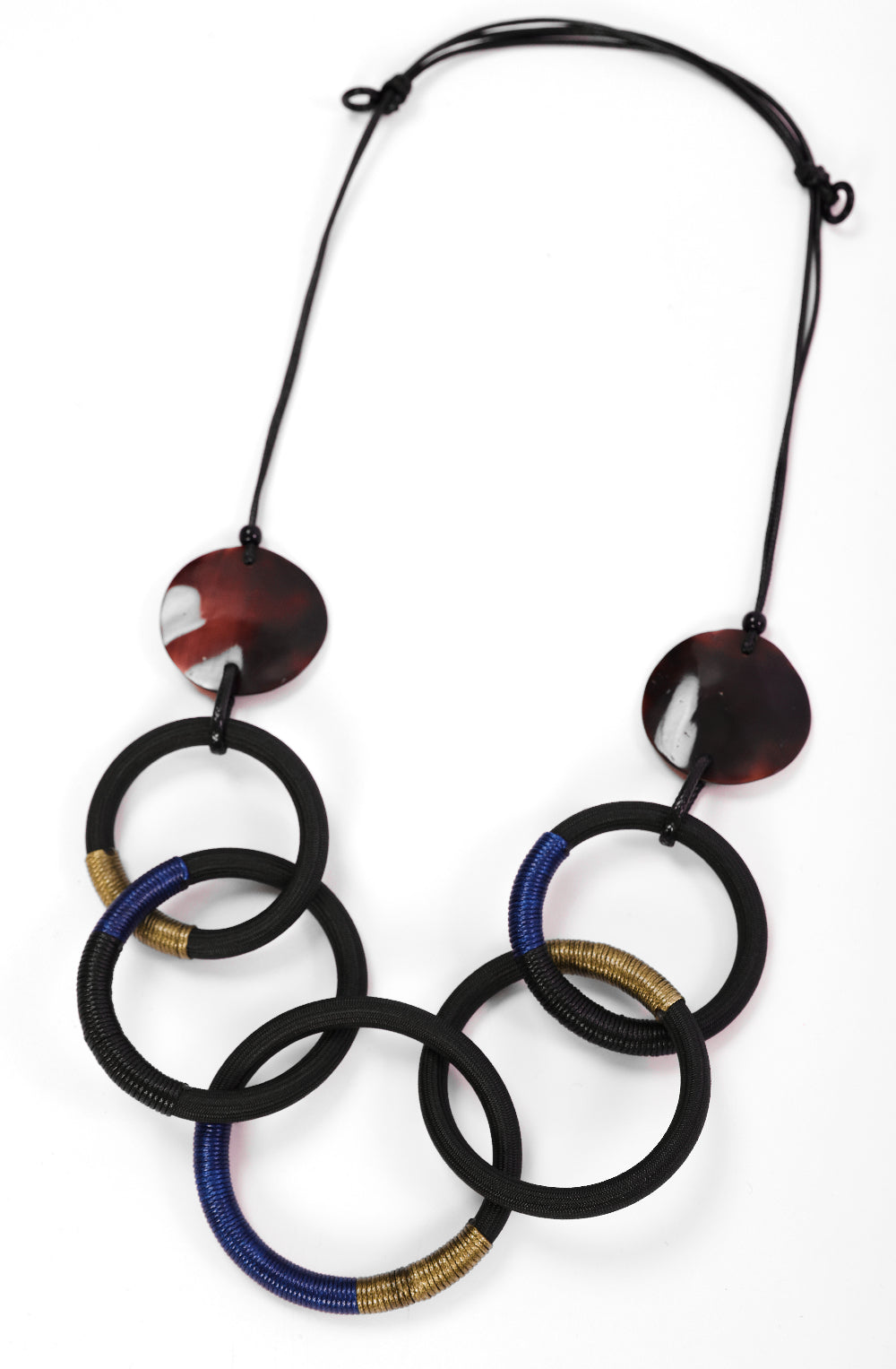 Chocolate Brown Plaited Hooped Necklace
