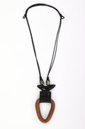 Stone and Thyme Faux Leather Pendant Necklace