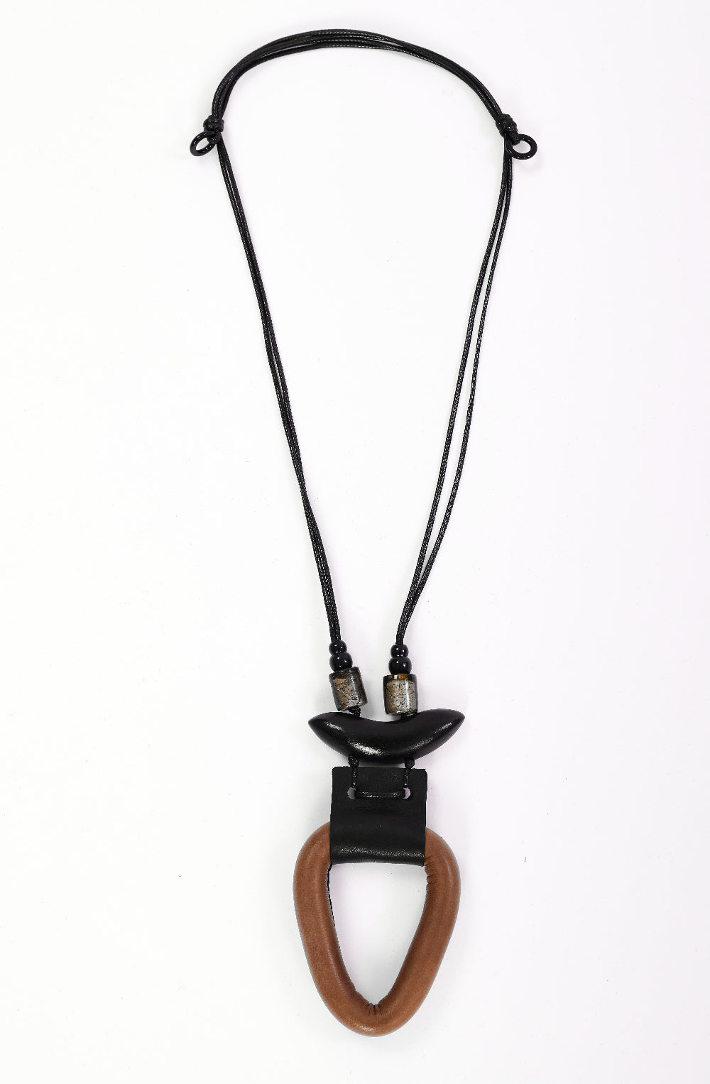 Stone and Thyme Faux Leather Pendant Necklace