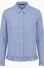 Blue Checked Ruffle Shirt