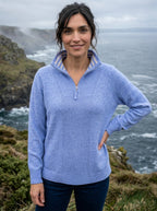 Pale Blue Quarter Zip by Olsen Clothing.