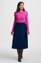 Teal Deidre Corduroy Midi Skirt