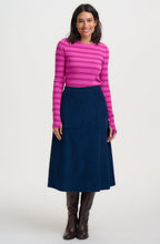 Teal Deidre Corduroy Midi Skirt