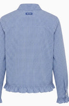 Blue Checked Ruffle Shirt
